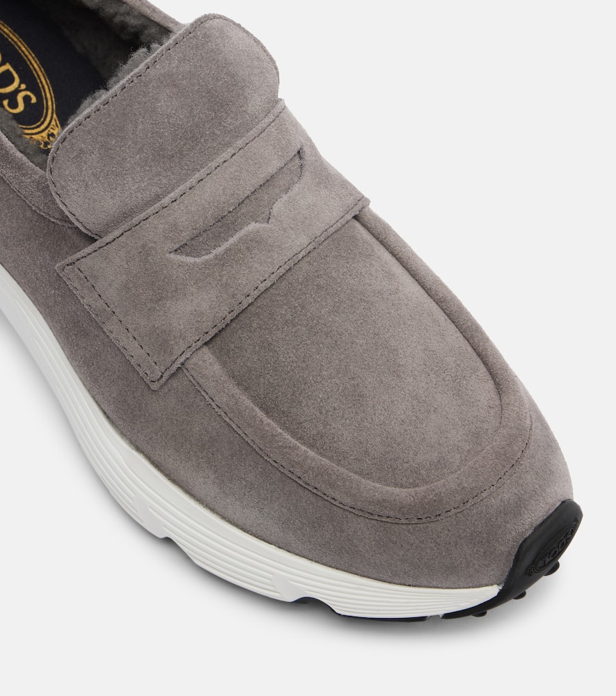 Tod's Shearling-lined Leather Slip-on Shoes In Multi