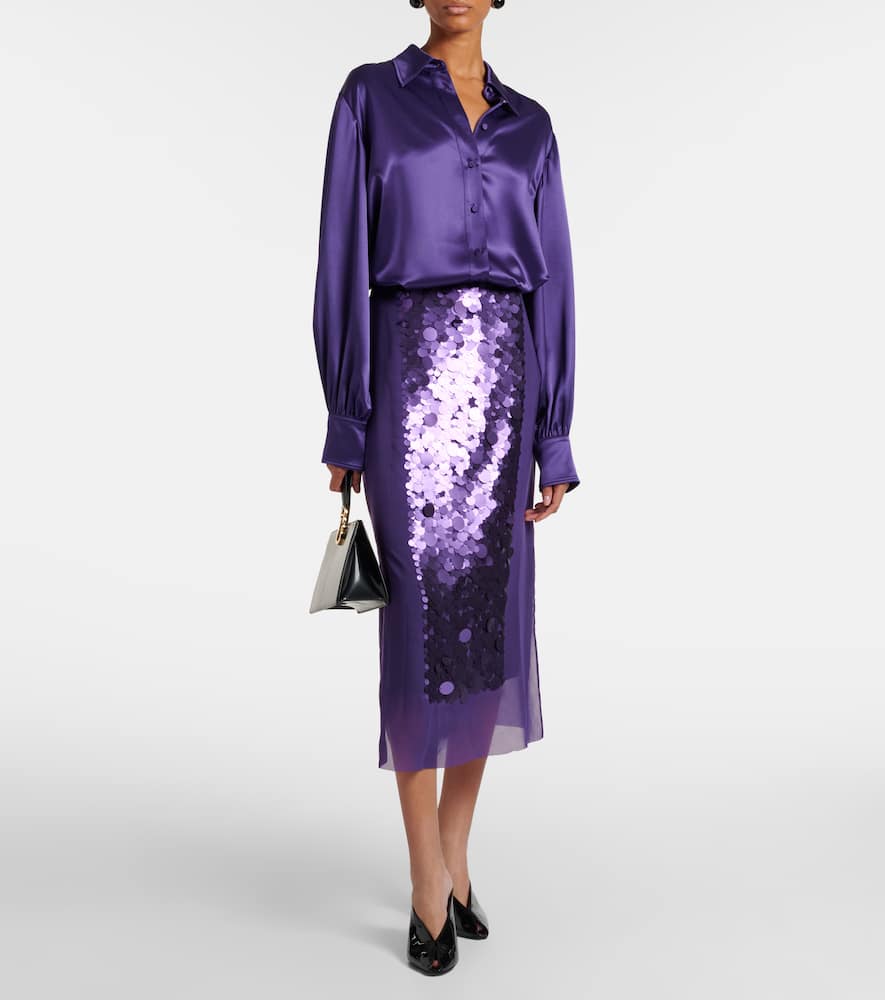 Joseph Dieu Satin Blouse In Blue