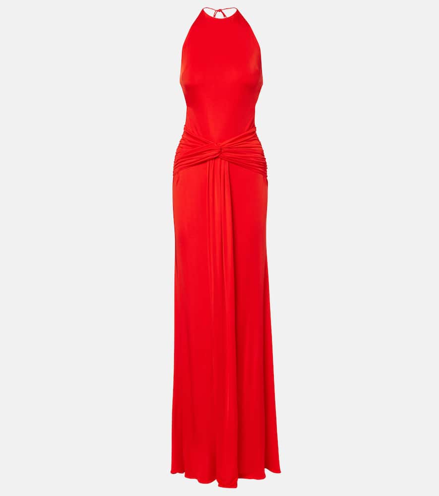The New Arrivals Ilkyaz Ozel Euphorie Gathered Gown In Red