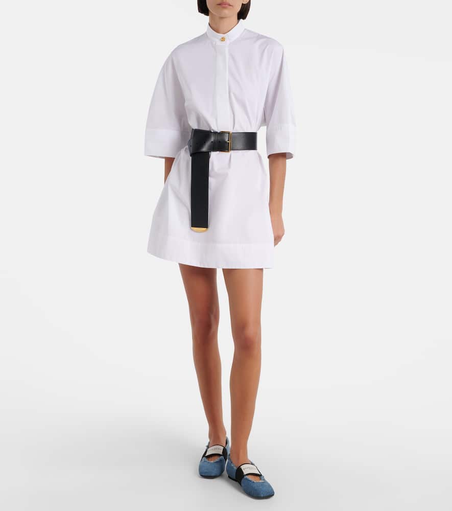 Givenchy Sliced Square Ballerinas In Denim In Blue