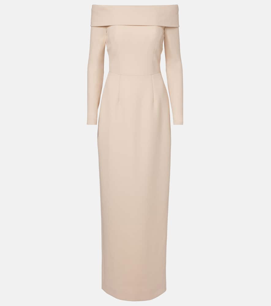 Emilia Wickstead Nosrat Wool Crêpe Bustier Dress In Brown