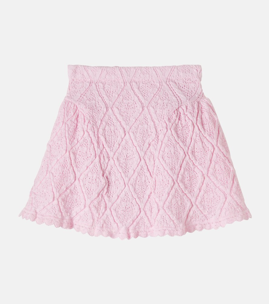  Self-portrait Kids Self-portrait Kids Pointelle Cotton-blend Skirt 