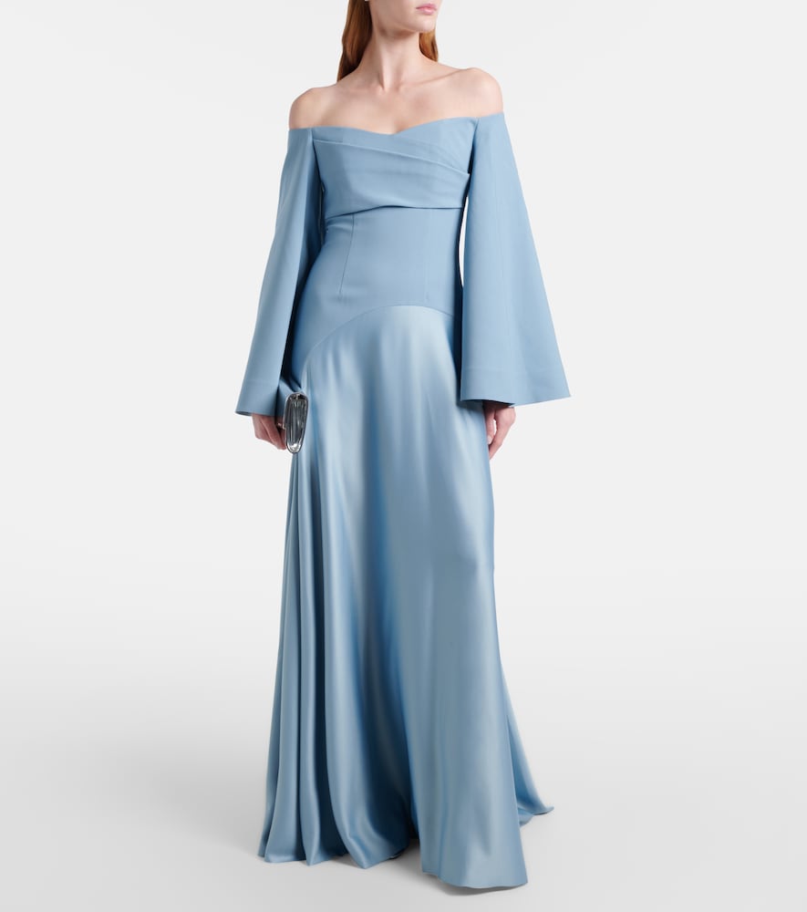 Solace London Rina crêpe and satin gown