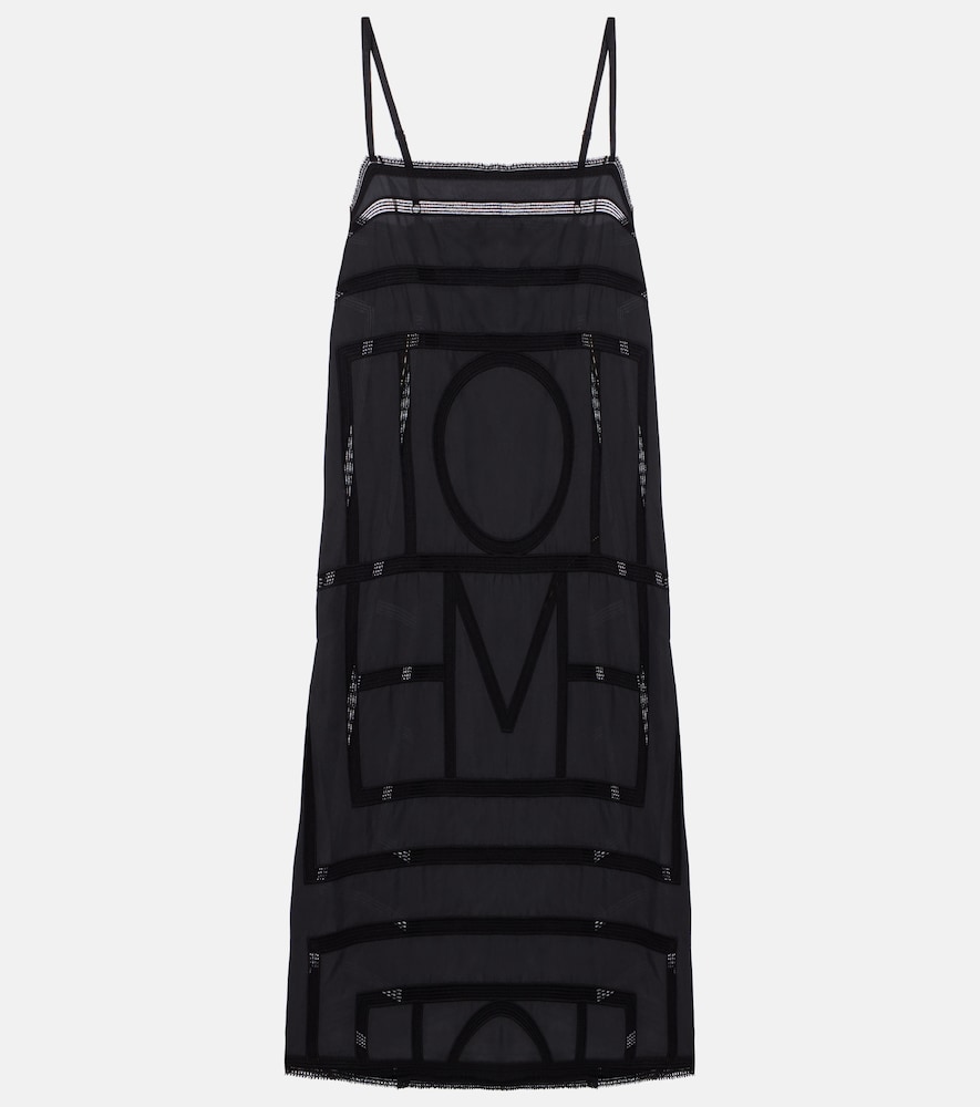 Besticktes Midikleid aus Seide