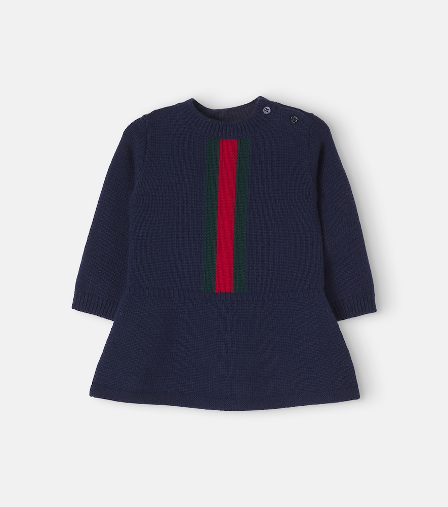 Baby – Abito Web Stripe in lana vergine