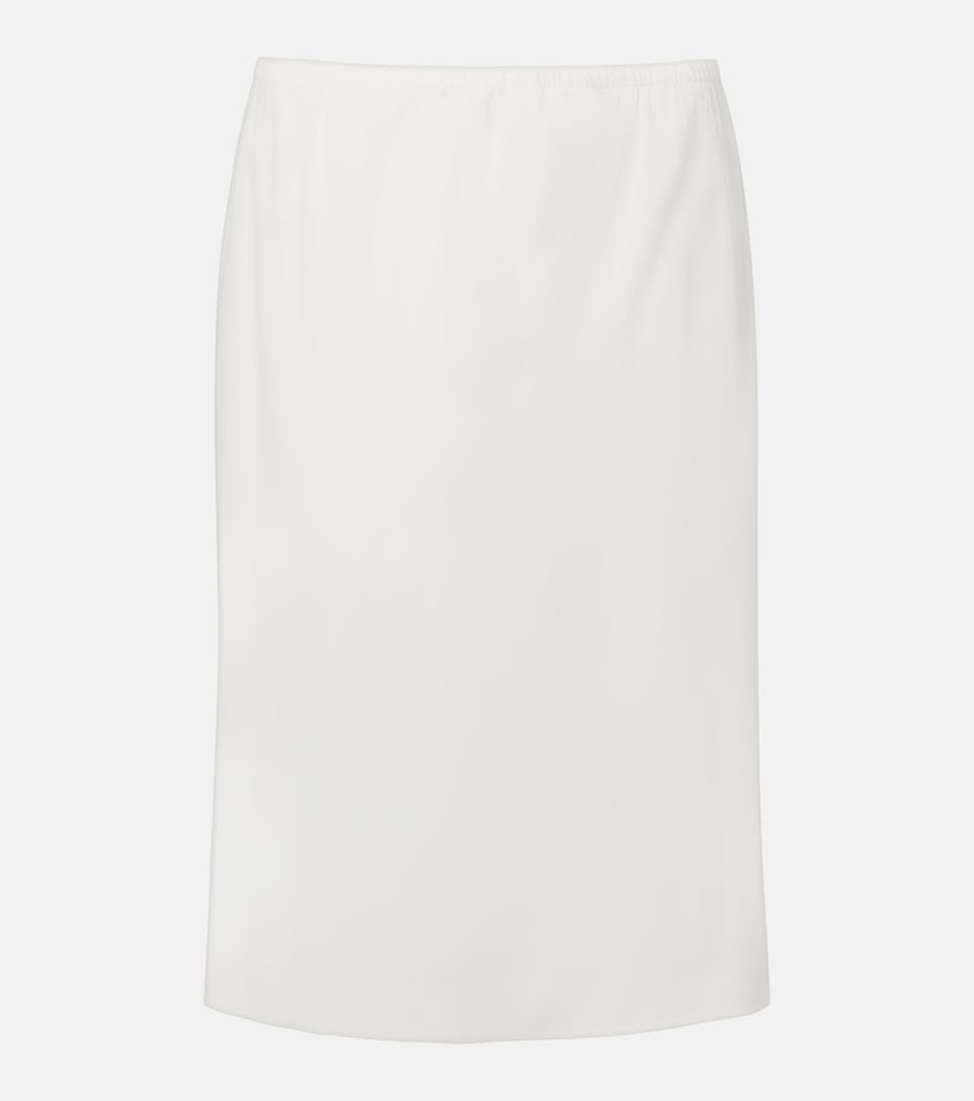 The Row Women's White Ivera Silk-Blend Chiffon Midi Skirt UK Size 14 - Mytheresa