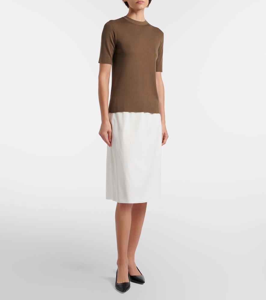 The Row Ivera silk-blend chiffon midi skirt