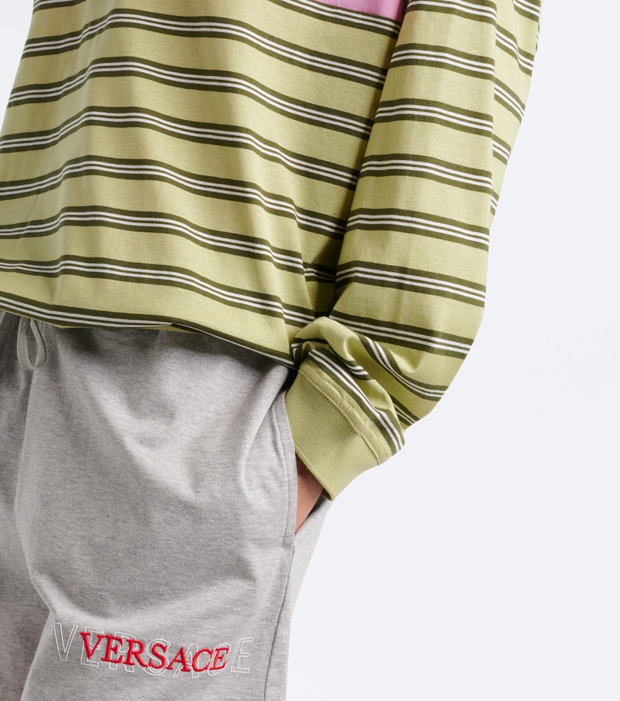 Striped Oversized Cotton Jersey Polo