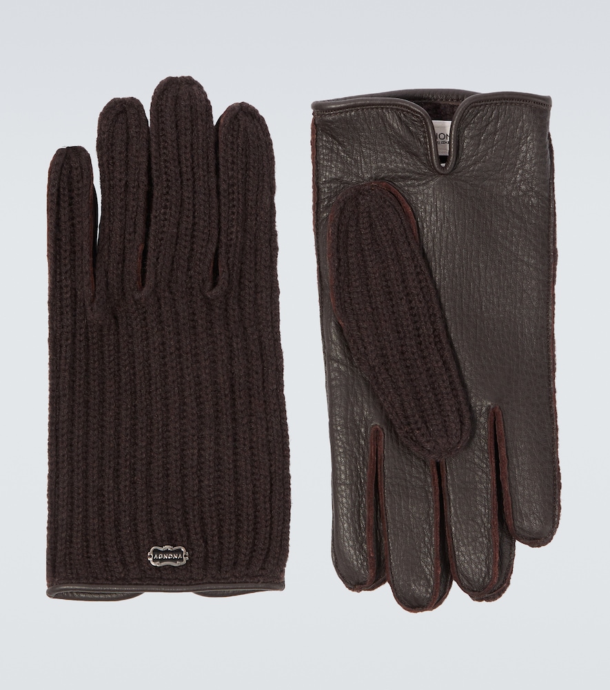 Handschuhe aus Kaschmir und Leder