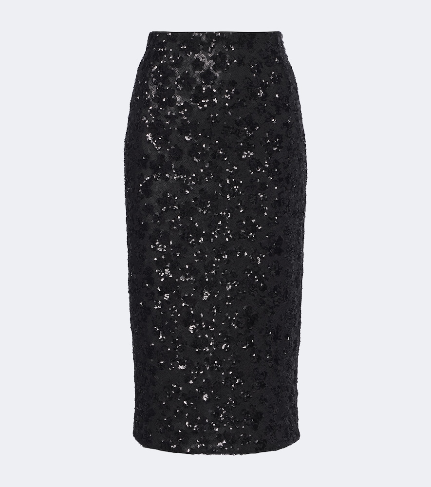 Max Mara Sequined Pencil Skirt In Schwarz