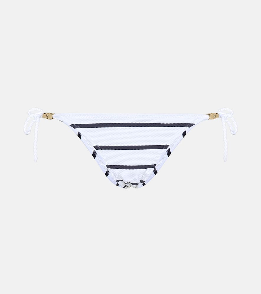 Heidi Klein Core Textured Rectangle Swim Bikini Bottom In White