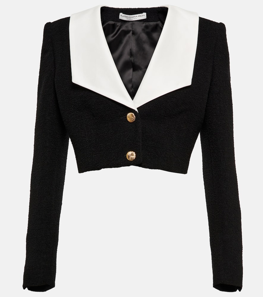 Wool-blend cropped jacket