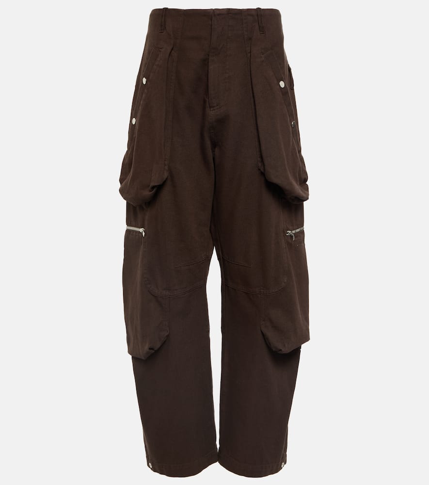 Jacquemus Le Cargo Croissant Canvas Pants In Brown