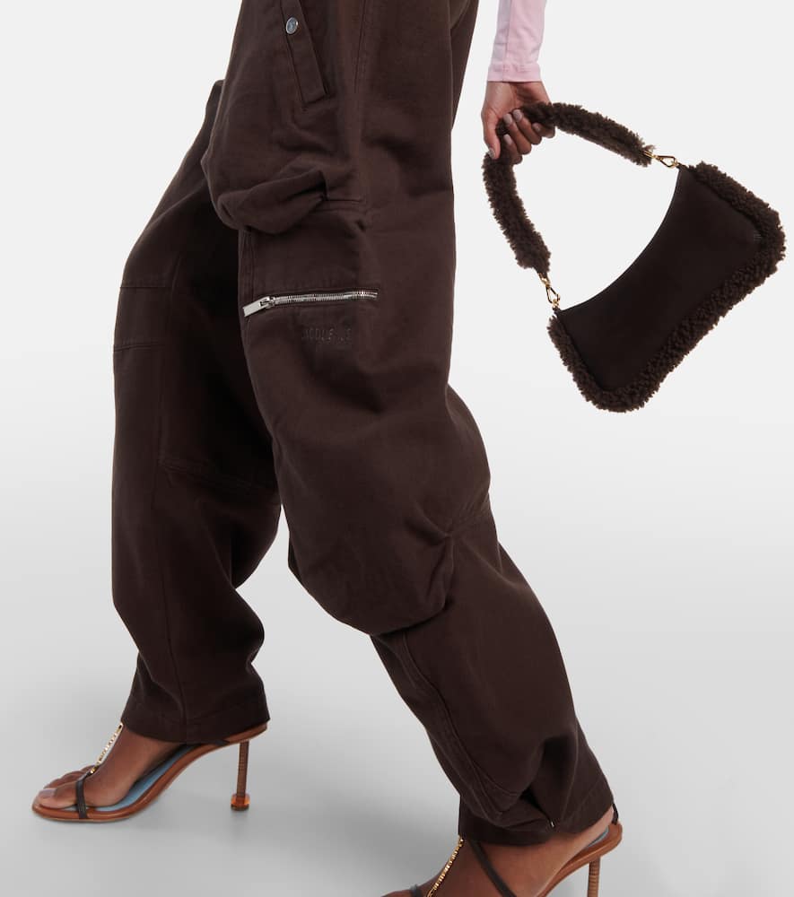 Jacquemus Le Cargo Croissant Canvas Pants In Brown