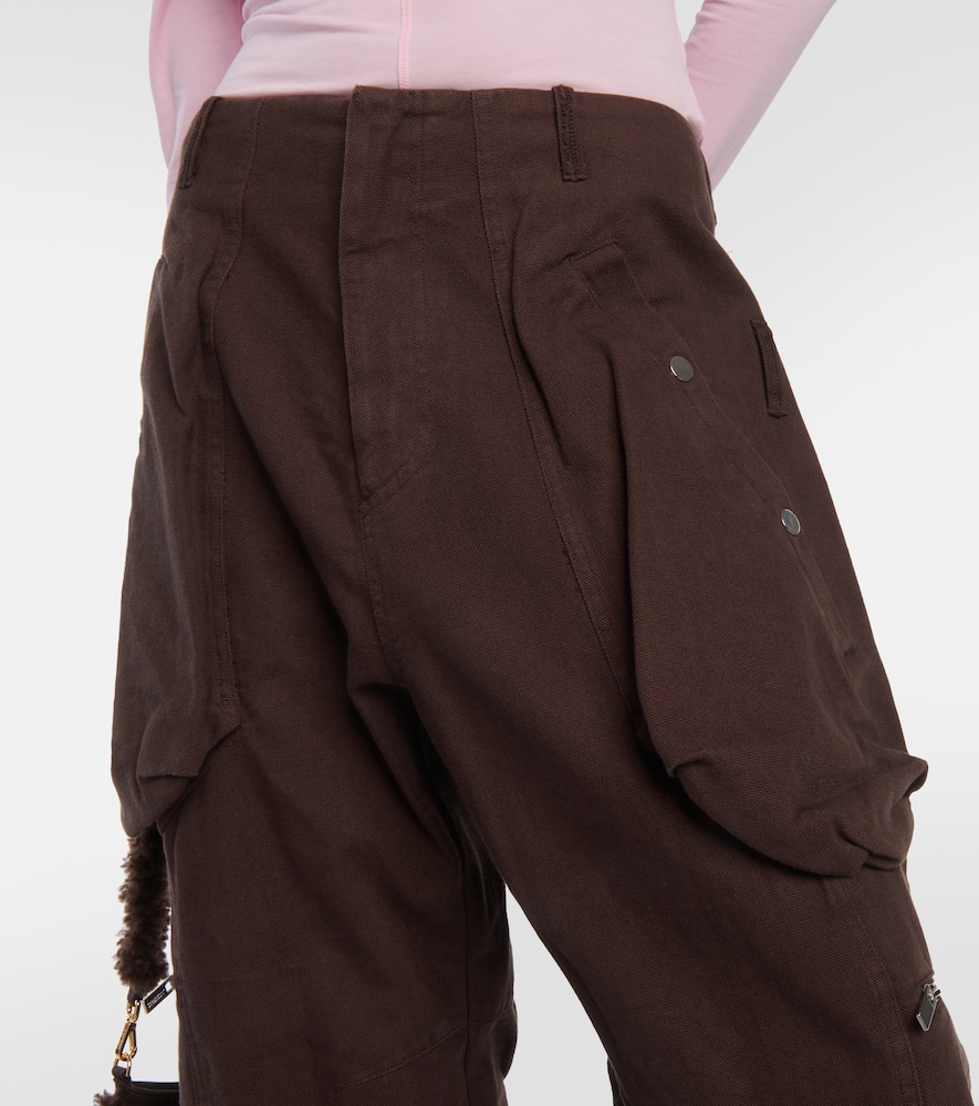 Jacquemus Le Cargo Croissant Canvas Pants In Brown