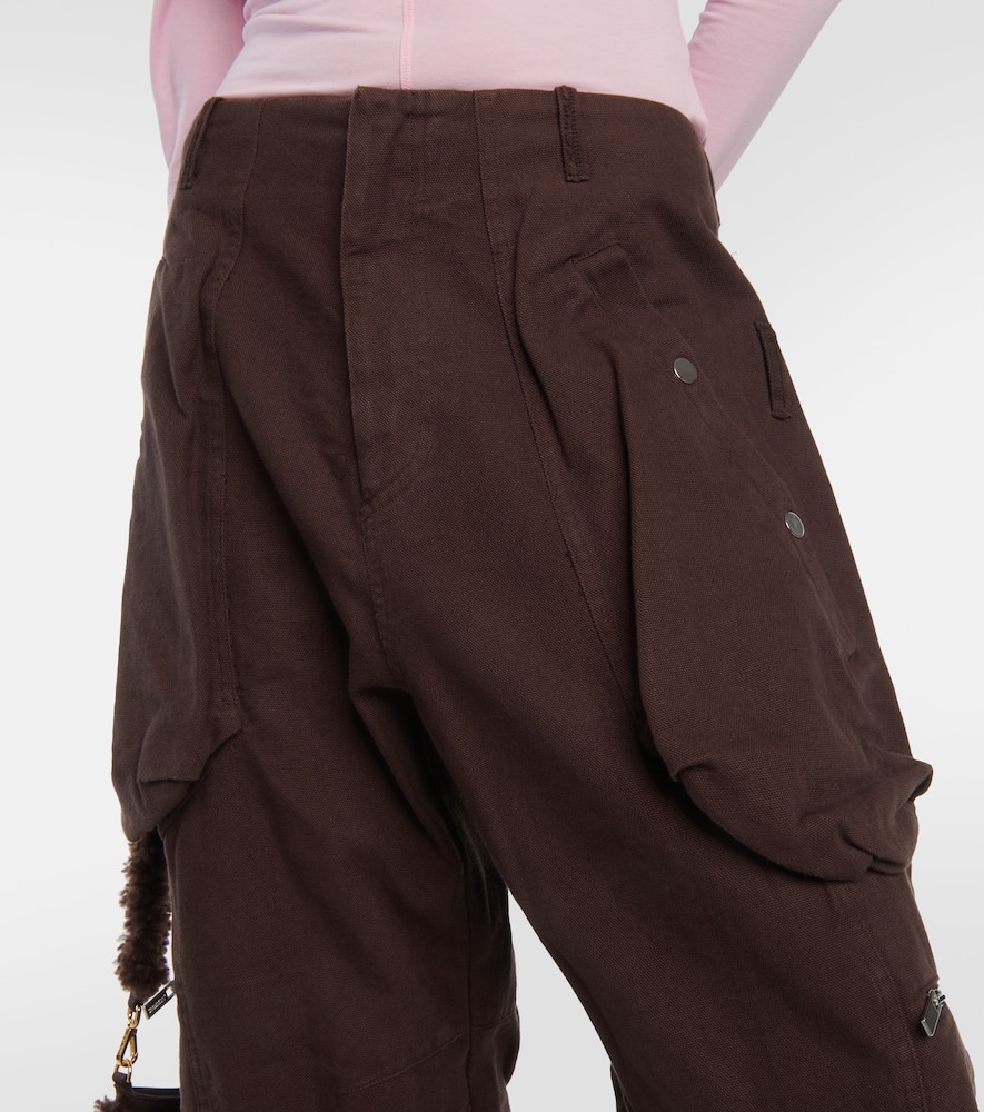 Shop Jacquemus Le Cargo Croissant Cotton Cargo Pants In Brown