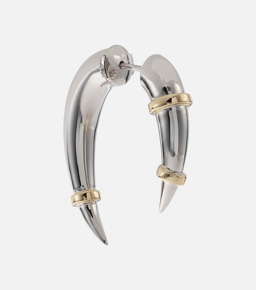 Rainbow K Horn 14kt White Gold Single Earring In Silver