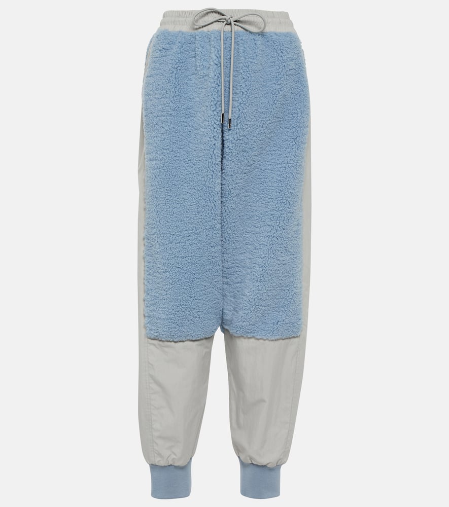 JW Anderson Paneled faux shearling sweatpants