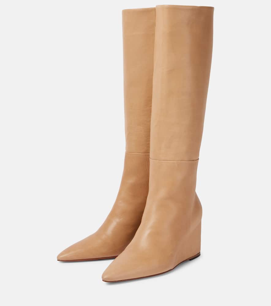 Gabriela Hearst Remedios Leather Knee-high Boots In Braun