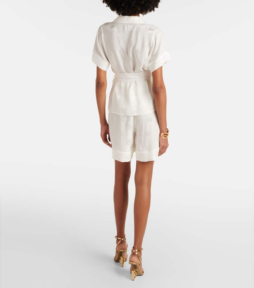 Dolce & Gabbana Dg Silk Pajama Shirt In White