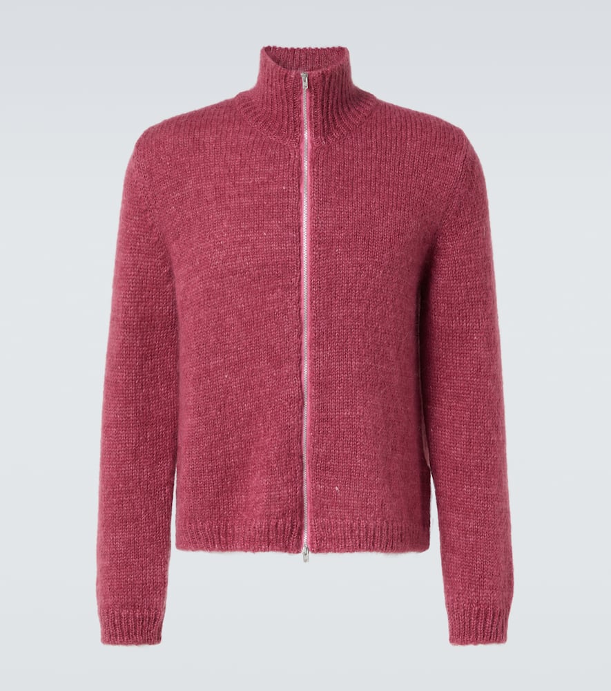 Our Legacy Neck Cardigan With Zipper And Fun In Rot