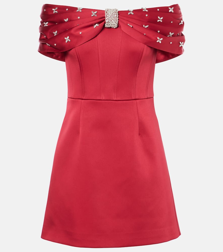 新作【Rebecca Vallance】Carmella embellished satin minidress Rebecca Vallance Satin Embellished Carmella Mini Dress In