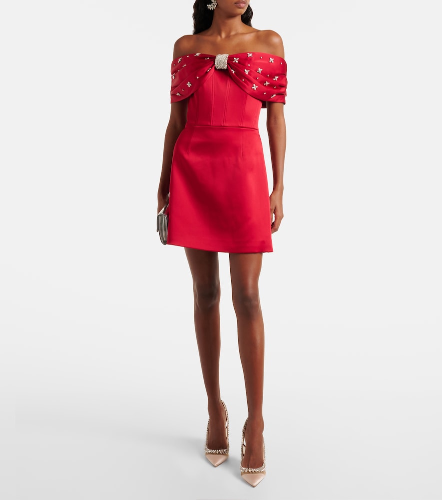 Rebecca Vallance Carmella embellished satin minidress