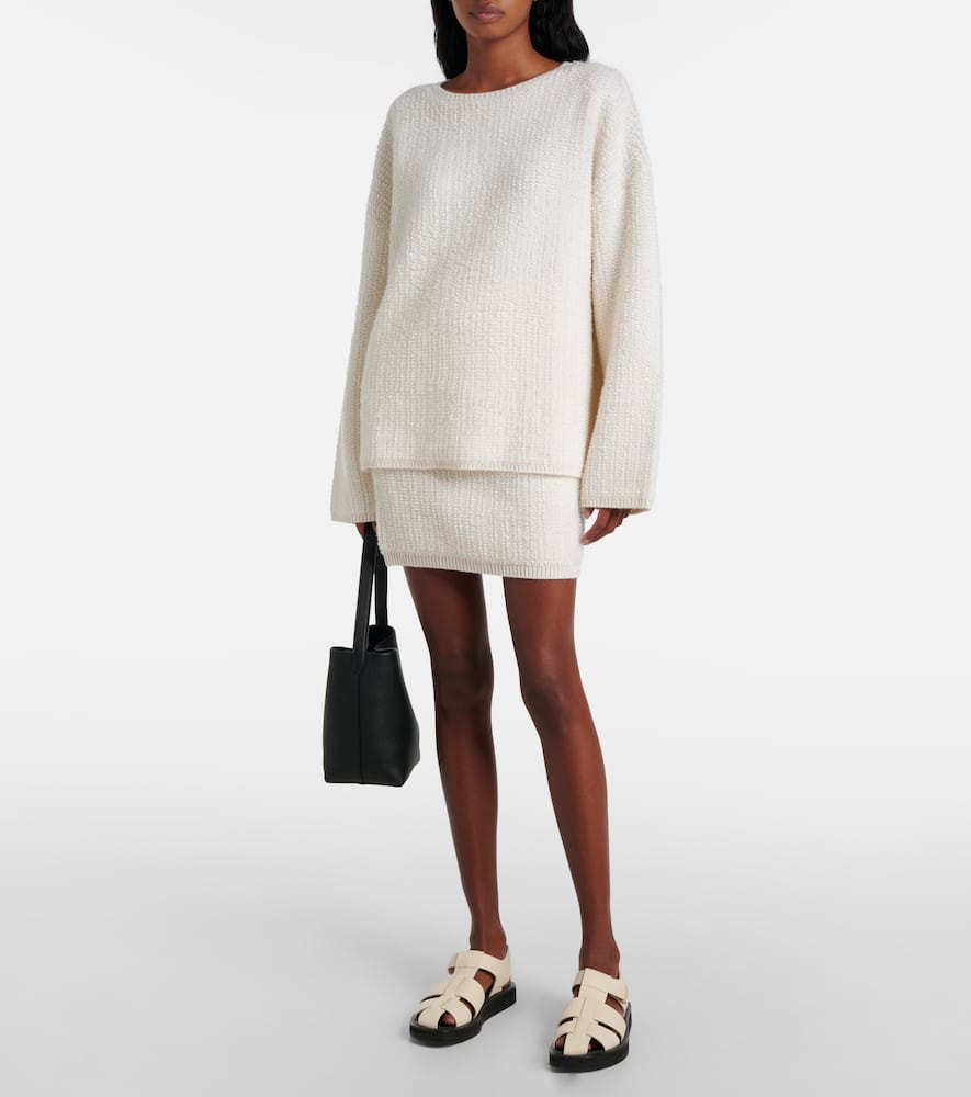 Lisa Yang Imogen Knitted Cashmere Miniskirt In White