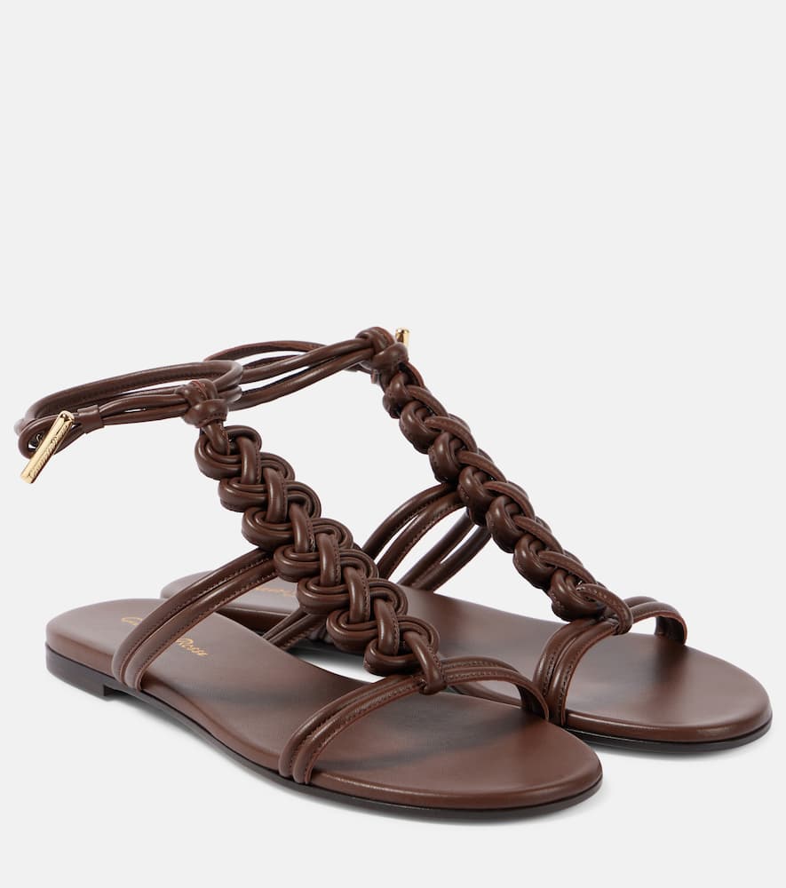 Gianvito Rossi Capua Leather Sandals In Brown
