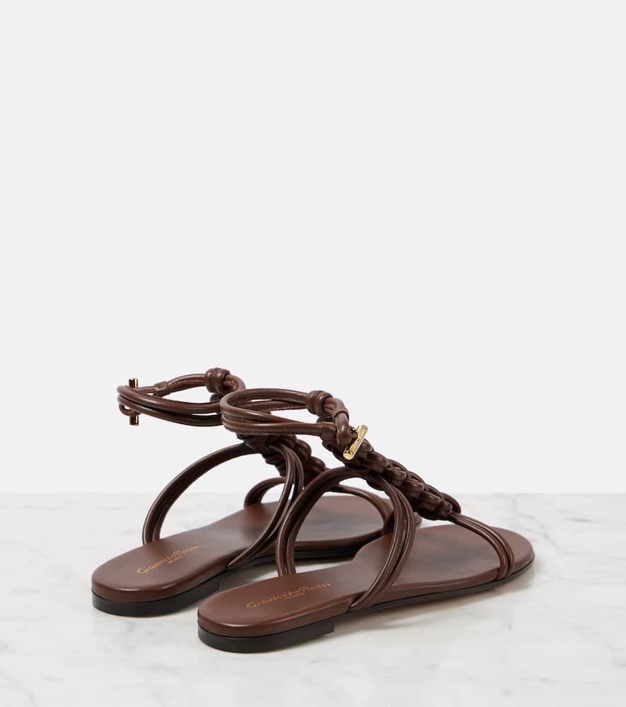 Gianvito Rossi Capua Leather Sandals In Brown