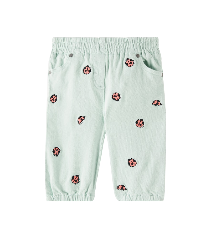 Stella Mccartney Baby Embroidered Jeans In Green