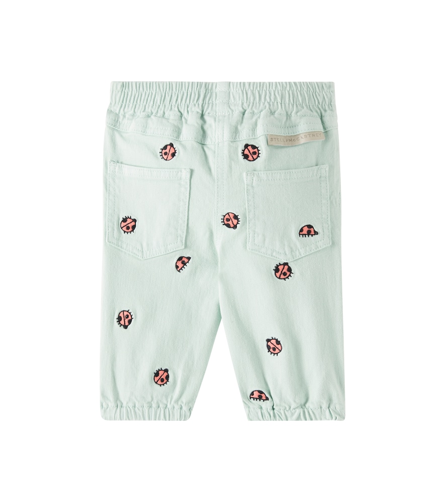Stella Mccartney Baby Embroidered Jeans In Green