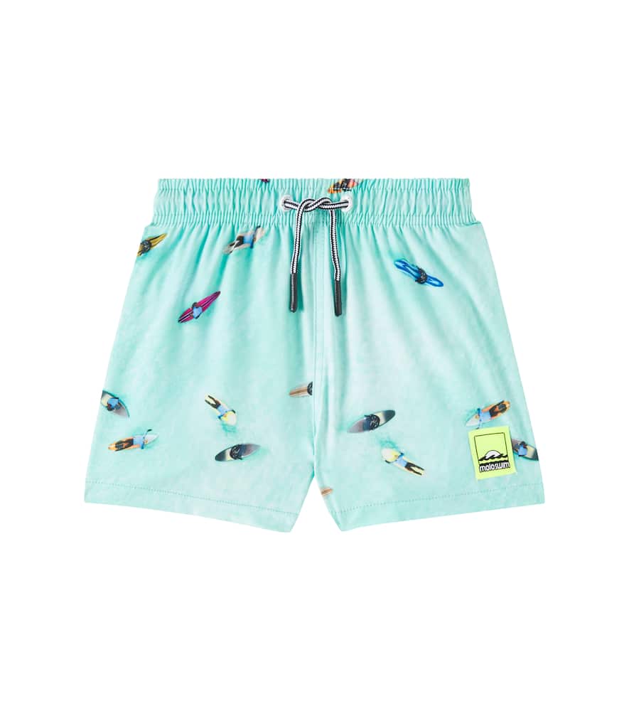 Molo Printed Swim Trunks In Blue