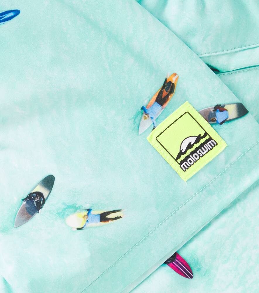 Molo Printed Swim Trunks In Blue