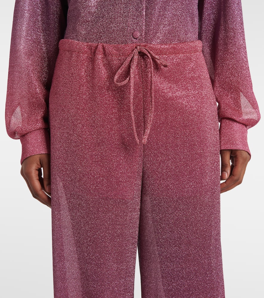 Shop Oseree Oséree Lumière Lamé Wide-leg Pants In Multicoloured