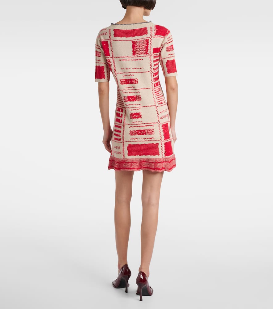 Vivienne Westwood Checked Dress Hemp Cotton Blend Beige-red L Women In Red