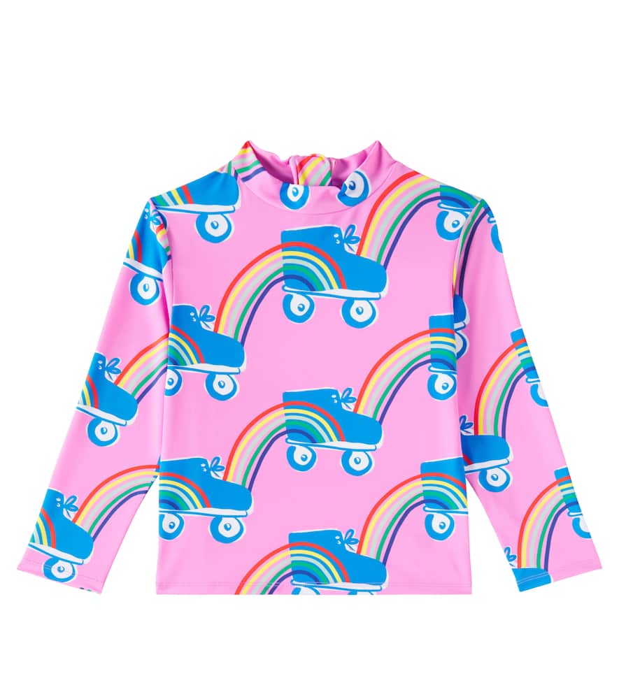 Stella Mccartney Printed Rashguard Top In Pink