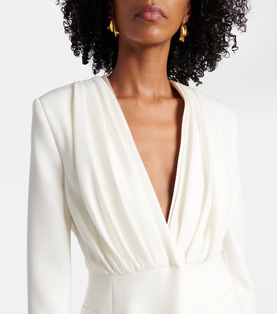 Max Mara Gradi Draped Crêpe Jacket In White