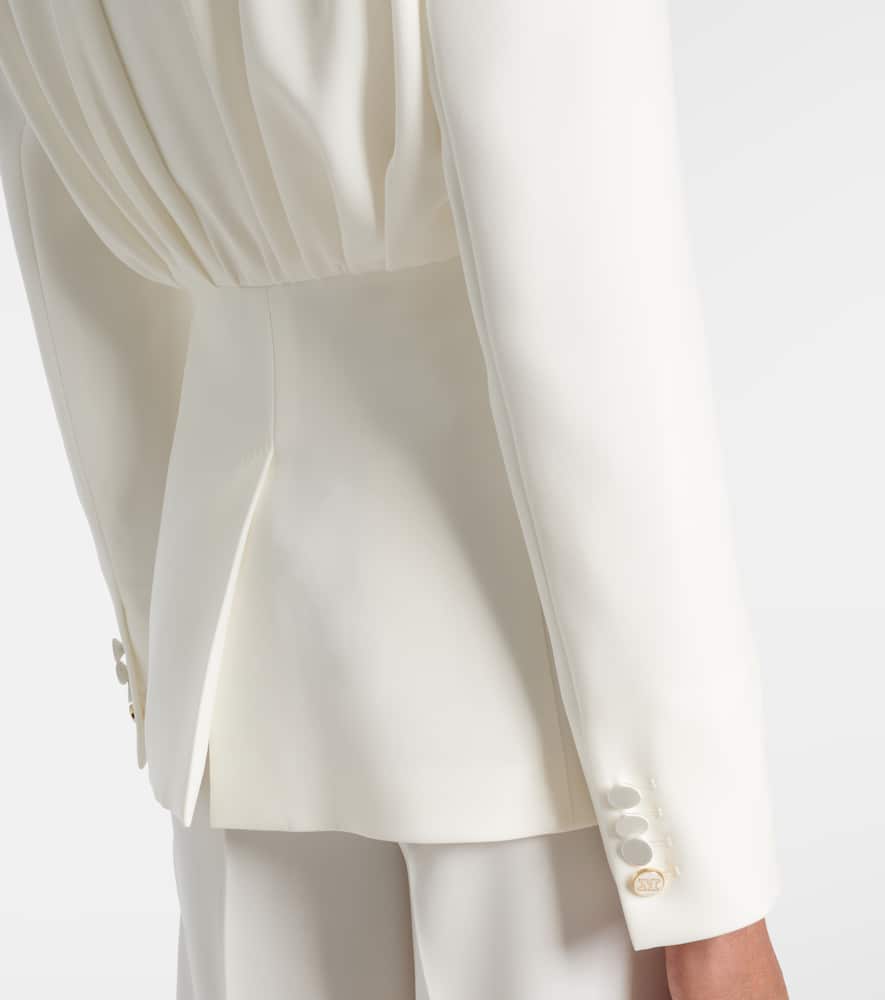 Max Mara Gradi Draped Crêpe Jacket In White
