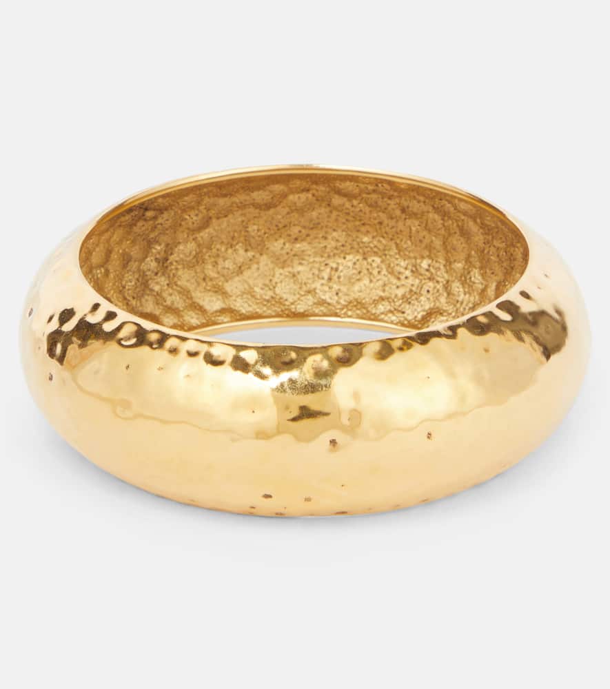 Saint Laurent Hammered Bangle In Gold