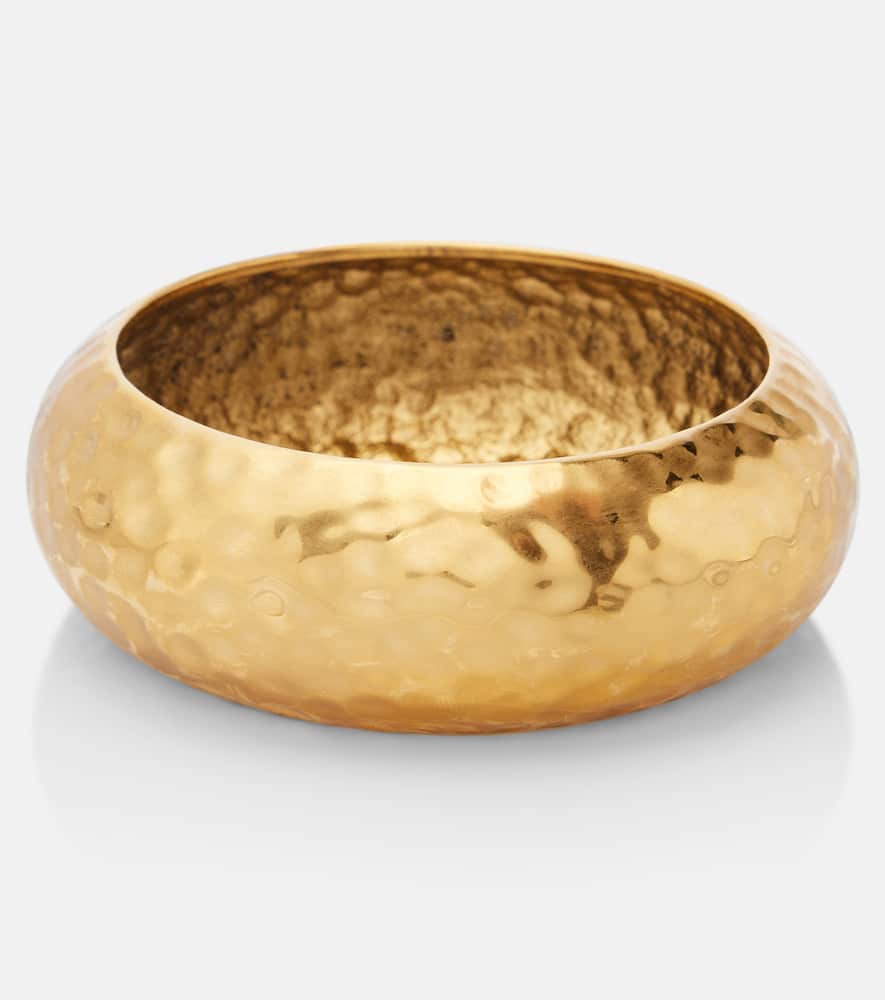 Saint Laurent Hammered Bangle In Gold