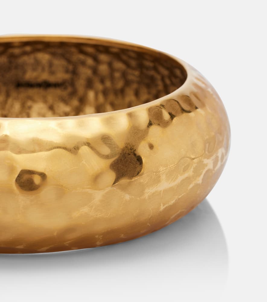 Saint Laurent Hammered Bangle In Gold