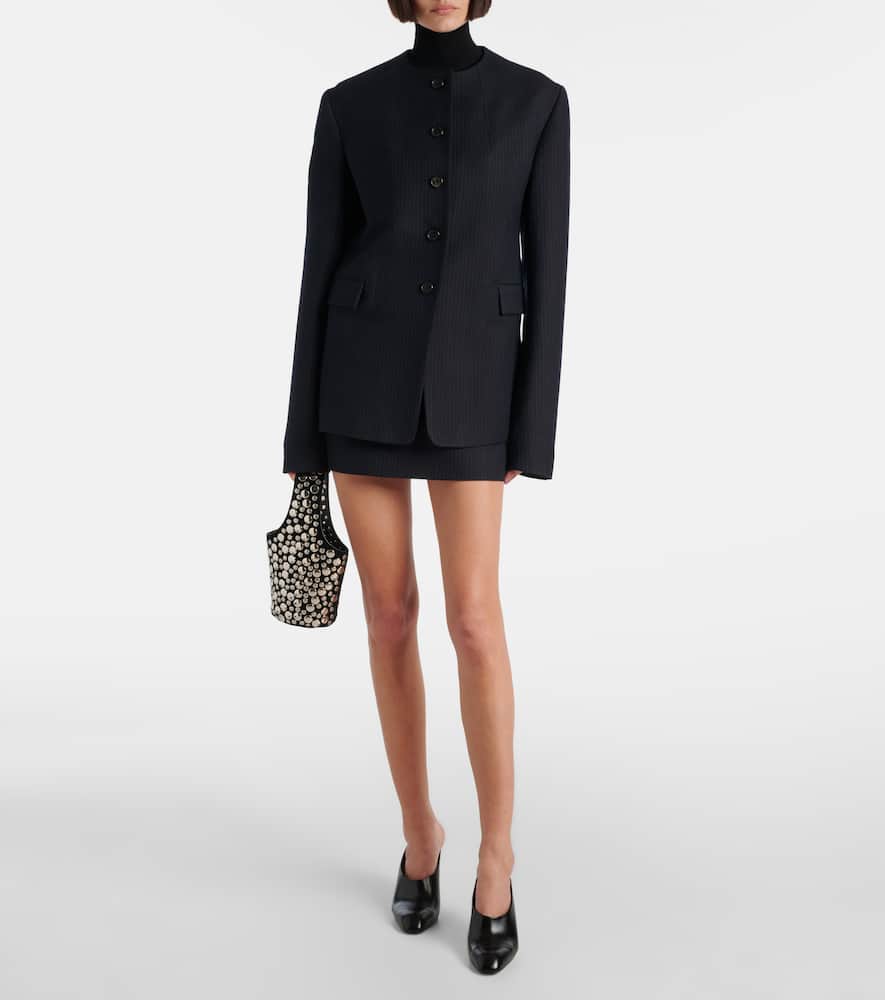 Khaite Jett Pinstripe Wool-blend Miniskirt