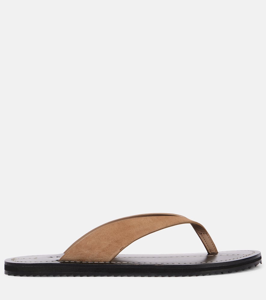 A.emery A. Emery Flora Suede Thong Sandals In Brown