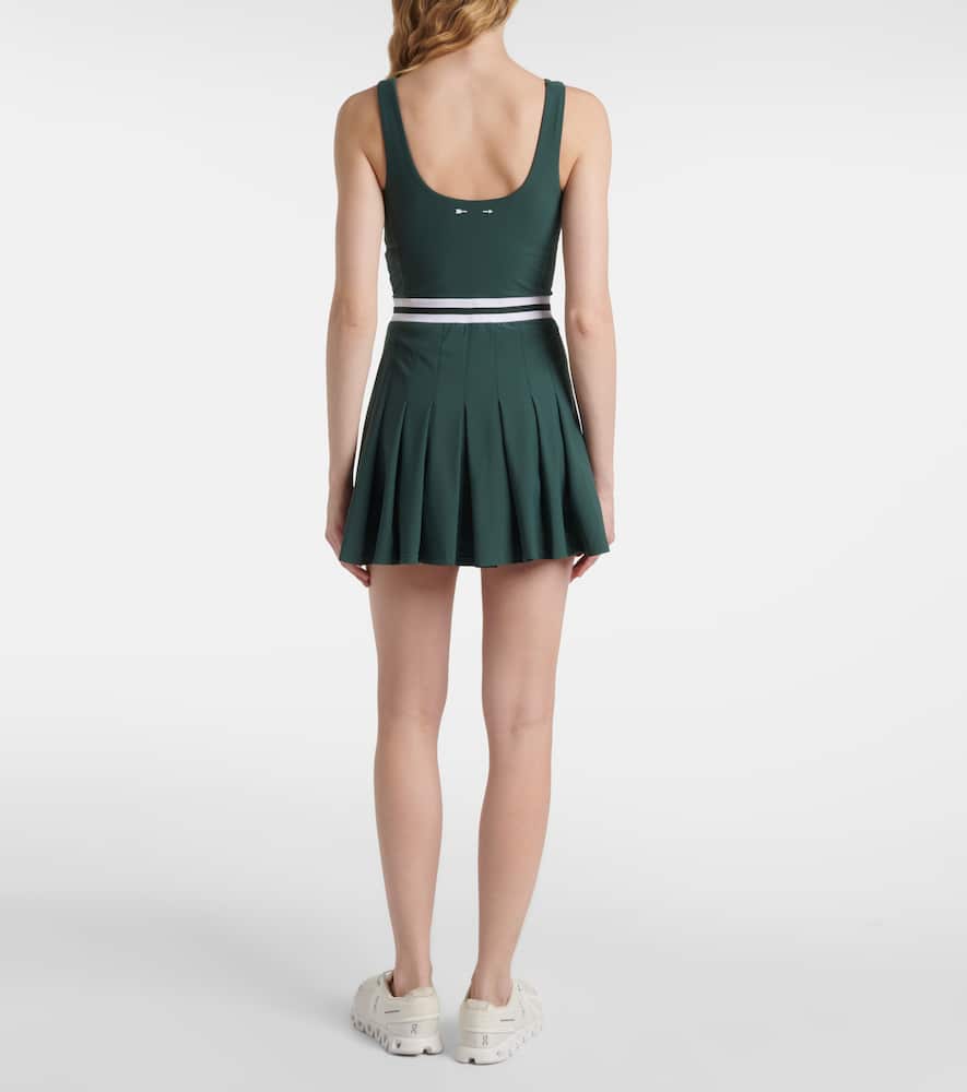 The Upside Peached Lucette Pleated Mini Dress In Green