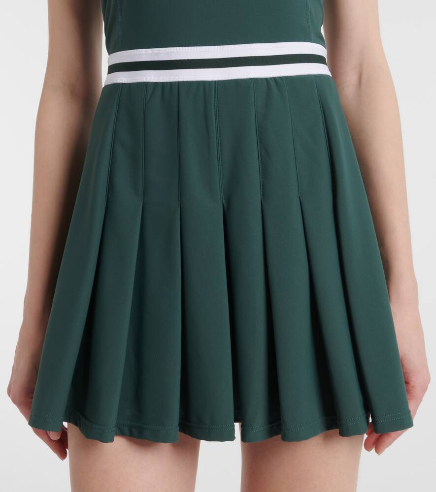 The Upside Peached Lucette Pleated Mini Dress In Green