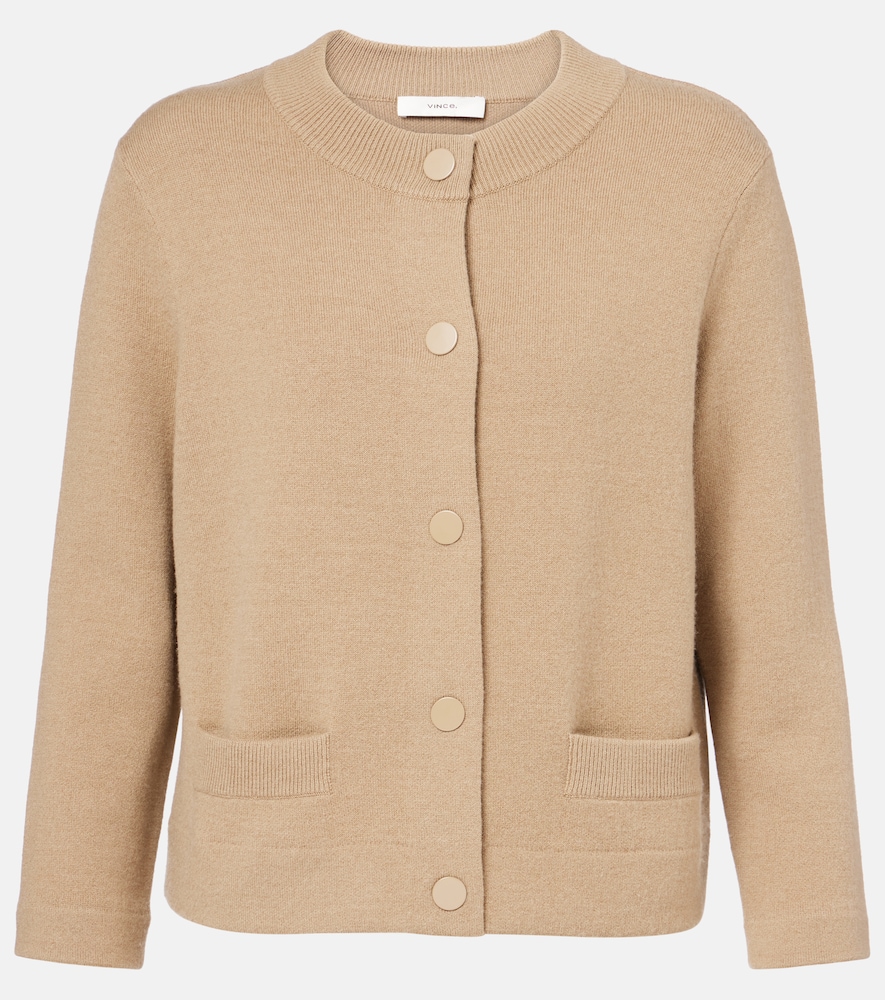 Vince Women's Beige Shrunken Wool And Cashmere Cardigan UK Size 8 - Mytheresa