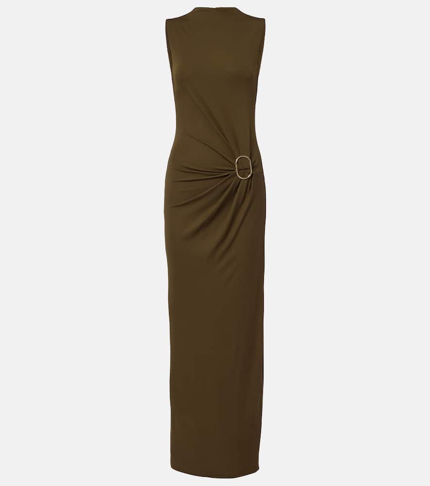 Gathered jersey maxi dress
