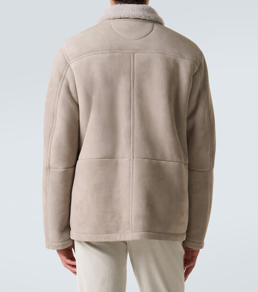 Kiton Suede Field Jacket In Neutral