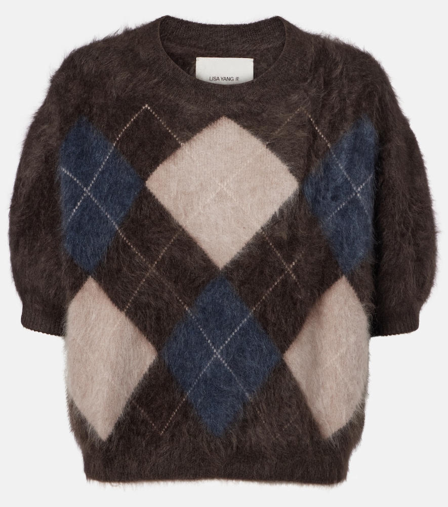 Lisa Yang Juniper argyle knitted cashmere top
